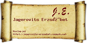 Jagerovits Erzsébet névjegykártya
